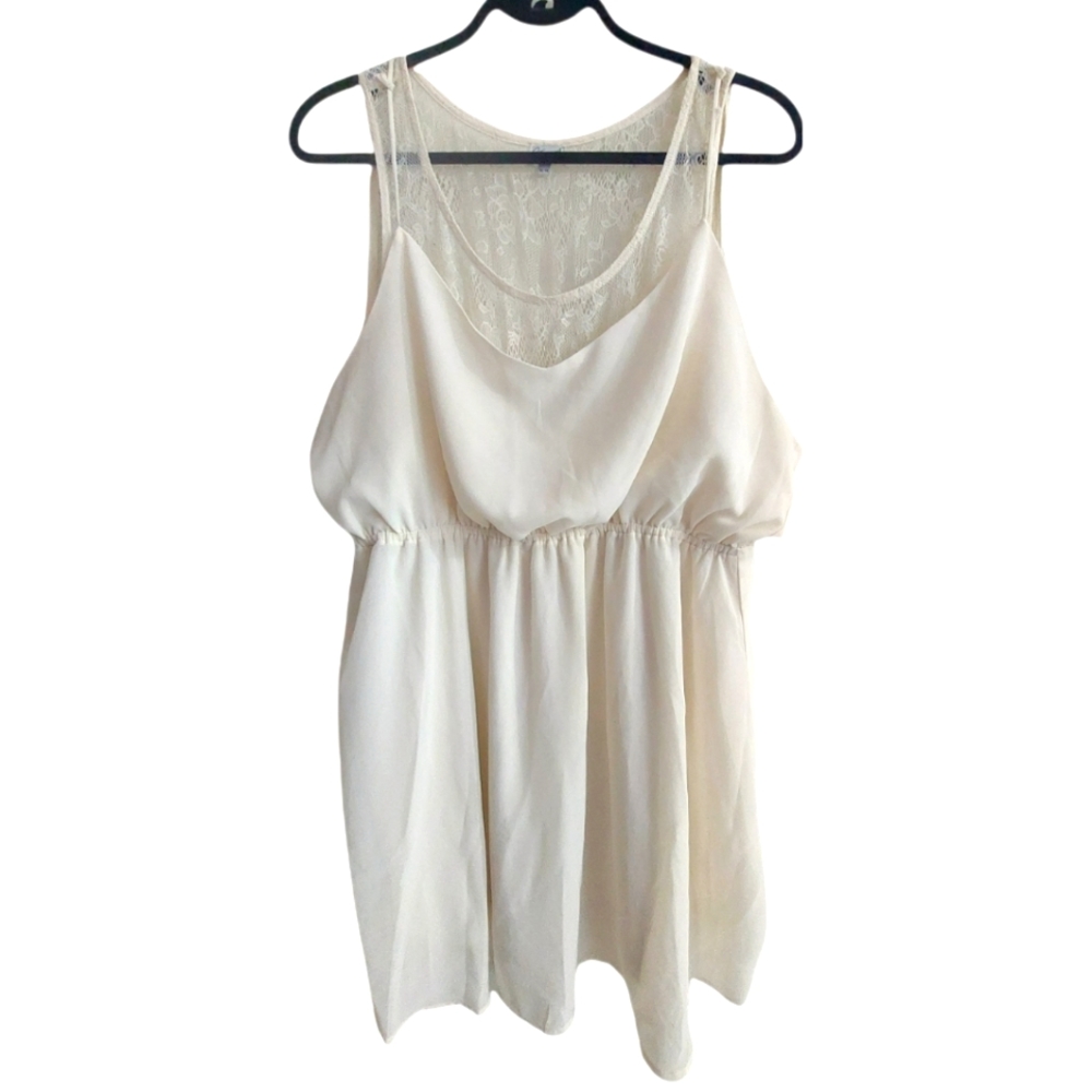 Kismet Ivory lace-lined mini dress